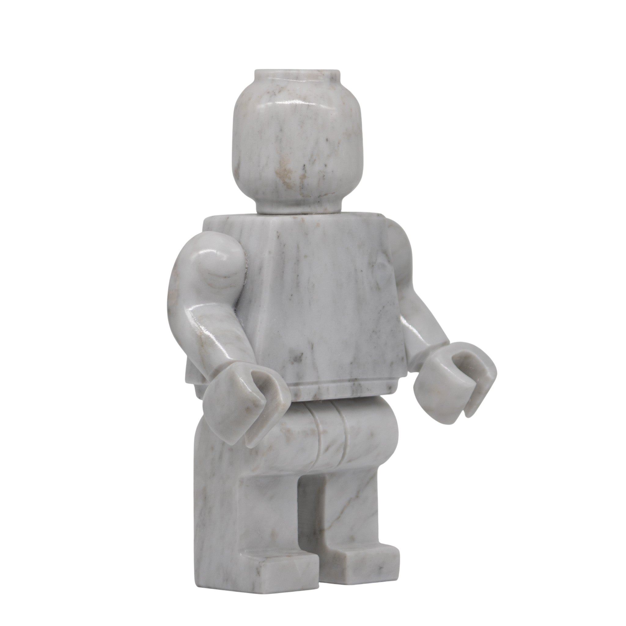 Figura Decorativa Mazahua en Mármol Blanco  25 cm