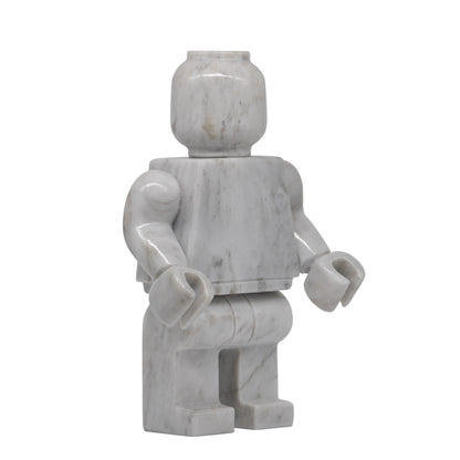 Figura Decorativa Mazahua en Mármol Blanco  25 cm