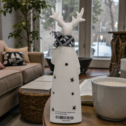 Reno Decorativo con Luz Blanco / Gris 26 cm