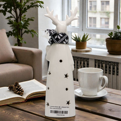 Reno Decorativo con Luz Blanco / Gris 26 cm
