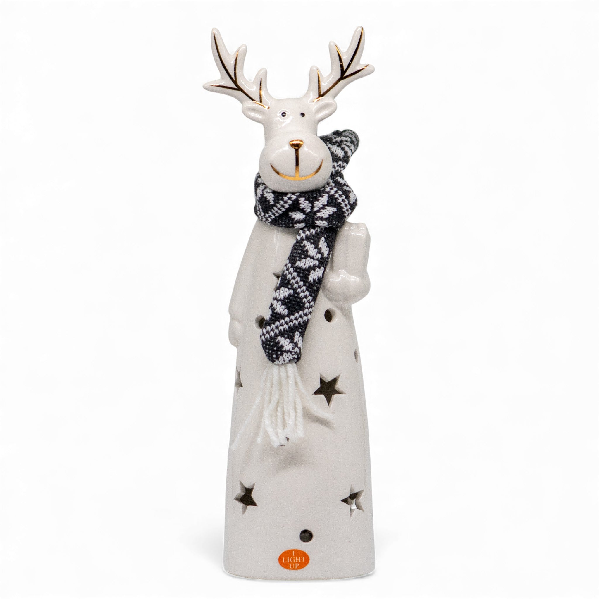 Reno Decorativo con Luz Blanco / Gris 26 cm