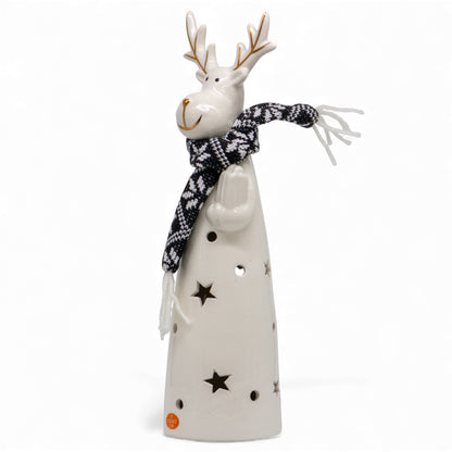 Reno Decorativo con Luz Blanco / Gris 26 cm