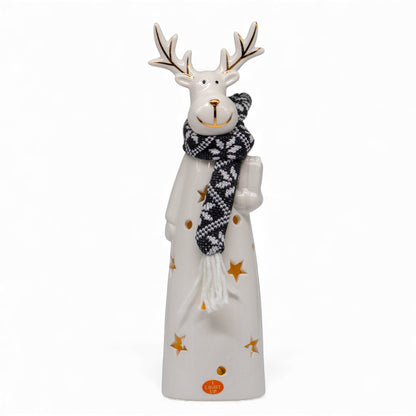 Reno Decorativo con Luz Blanco / Gris 26 cm