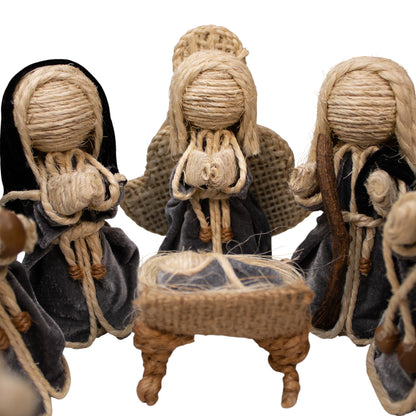 Nacimiento Gris de Yute  25 cm