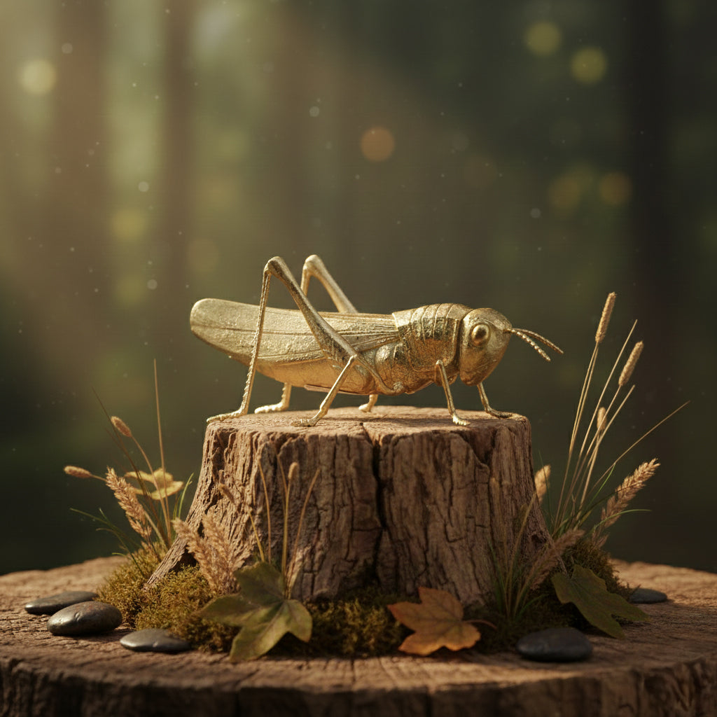 Figura Decorativa Saltamontes oro 12 cm