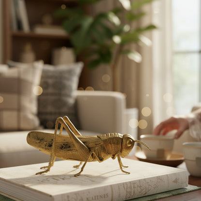 Figura Decorativa Saltamontes oro 12 cm
