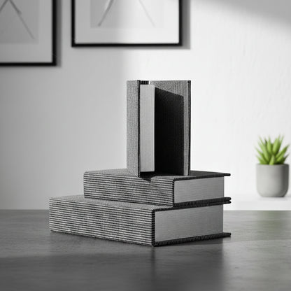 Set de 3 Libros Decorativos Luci Gris Guarda Libros