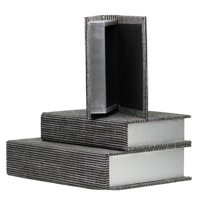 Set de 3 Libros Decorativos Luci Gris Guarda Libros