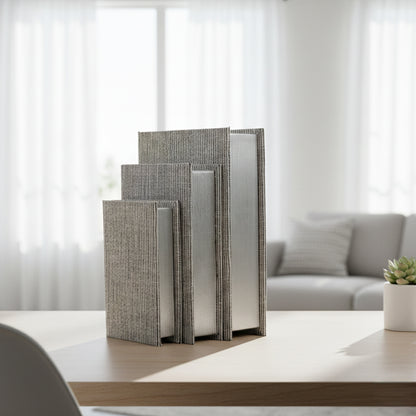 Set de 3 Libros Decorativos Mave Gris Guarda Libros