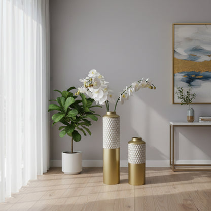 Set De 2 Envases Metalicos Gold