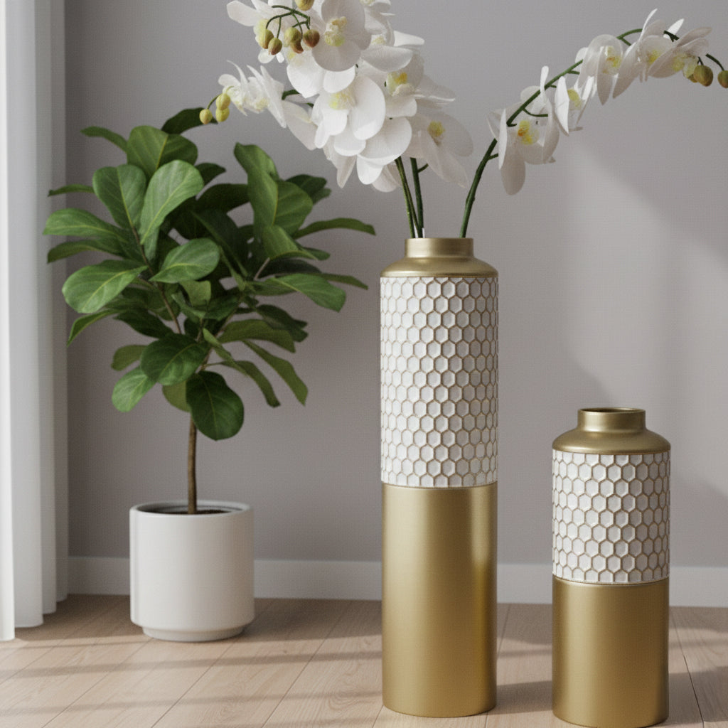 Set De 2 Envases Metalicos Gold