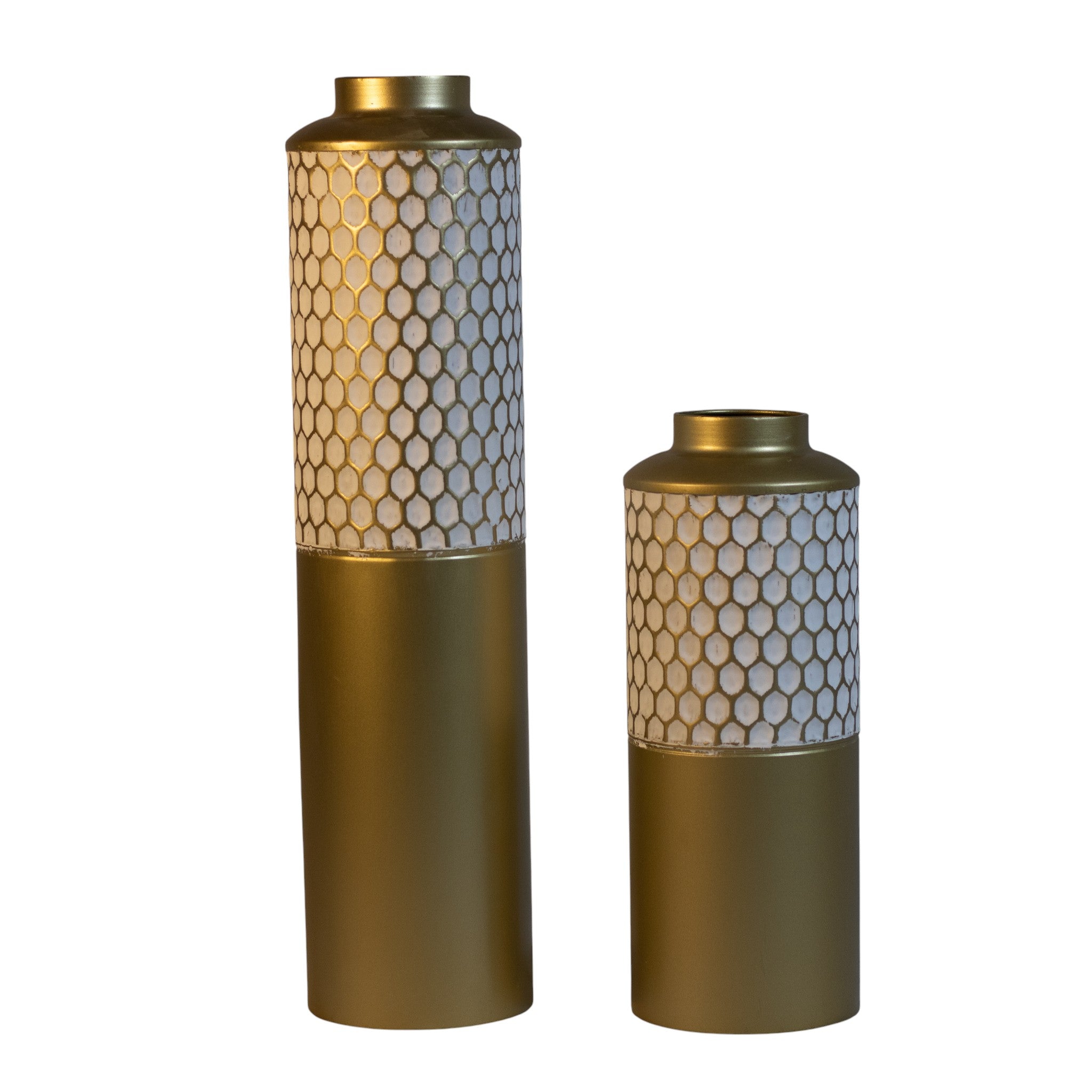 Set De 2 Envases Metalicos Gold