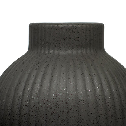 Set De 2 Floreros Capullo Barro Negro