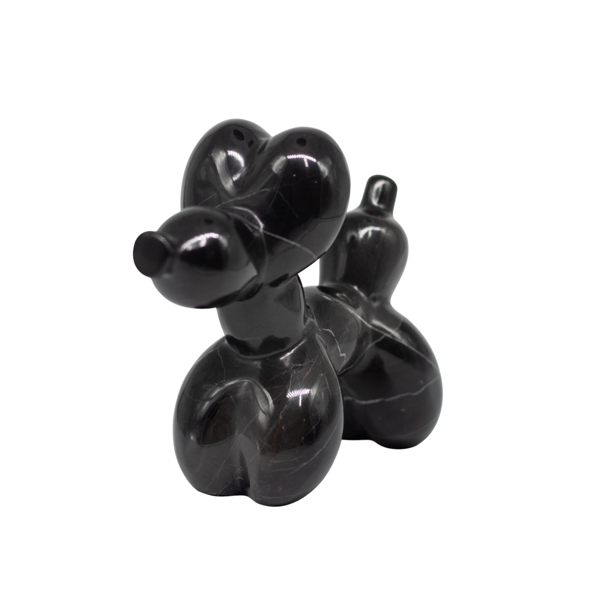Perrito Marmol Negro 16 Cm