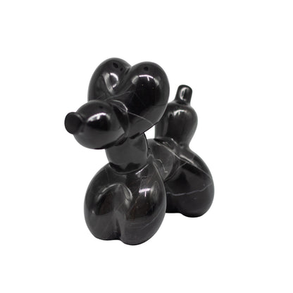 Perrito Marmol Negro 16 Cm
