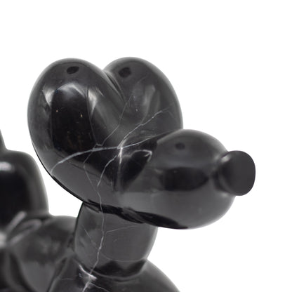 Perrito Marmol Negro 16 Cm