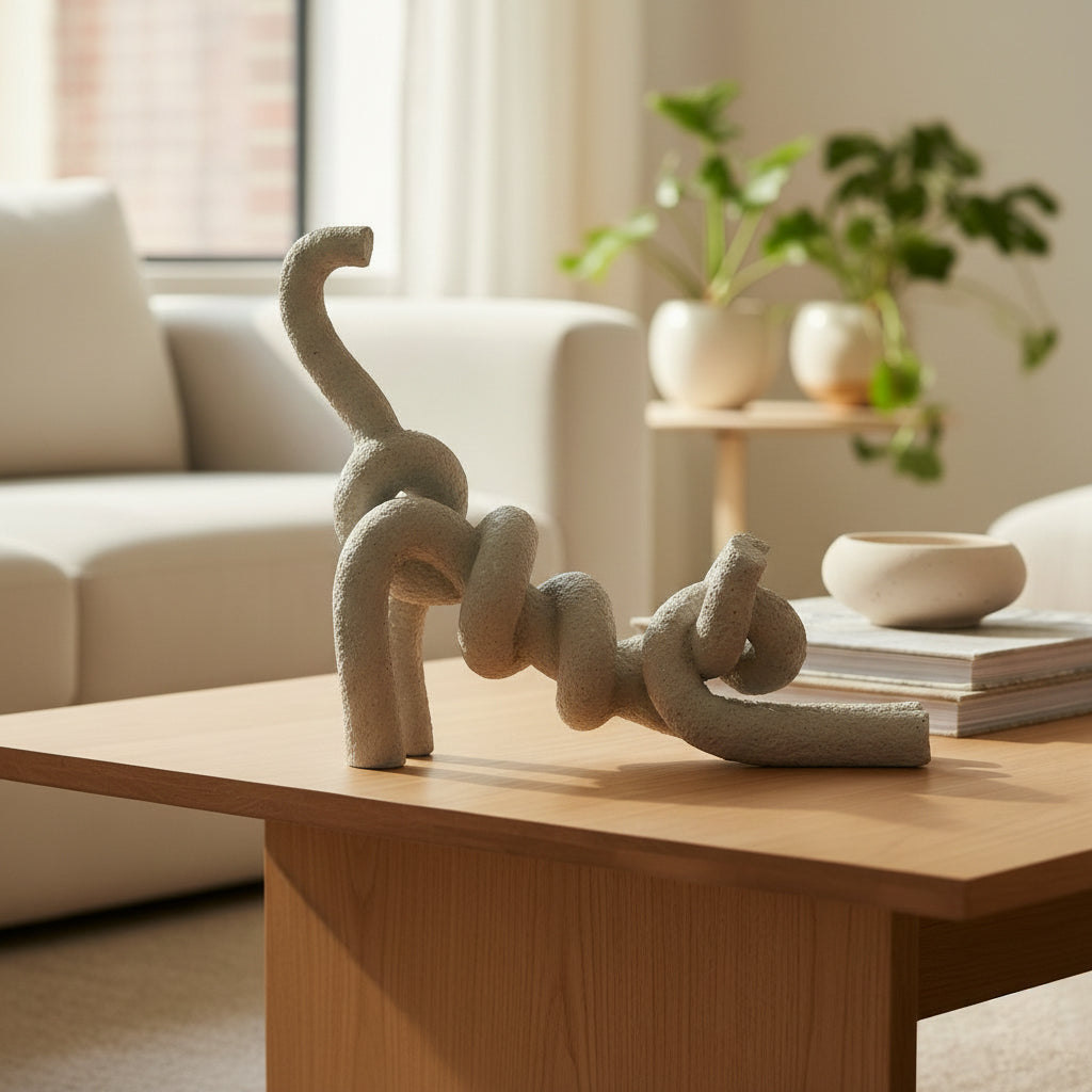 Figura Decorativa Arian Gato Estirándose 66 cm