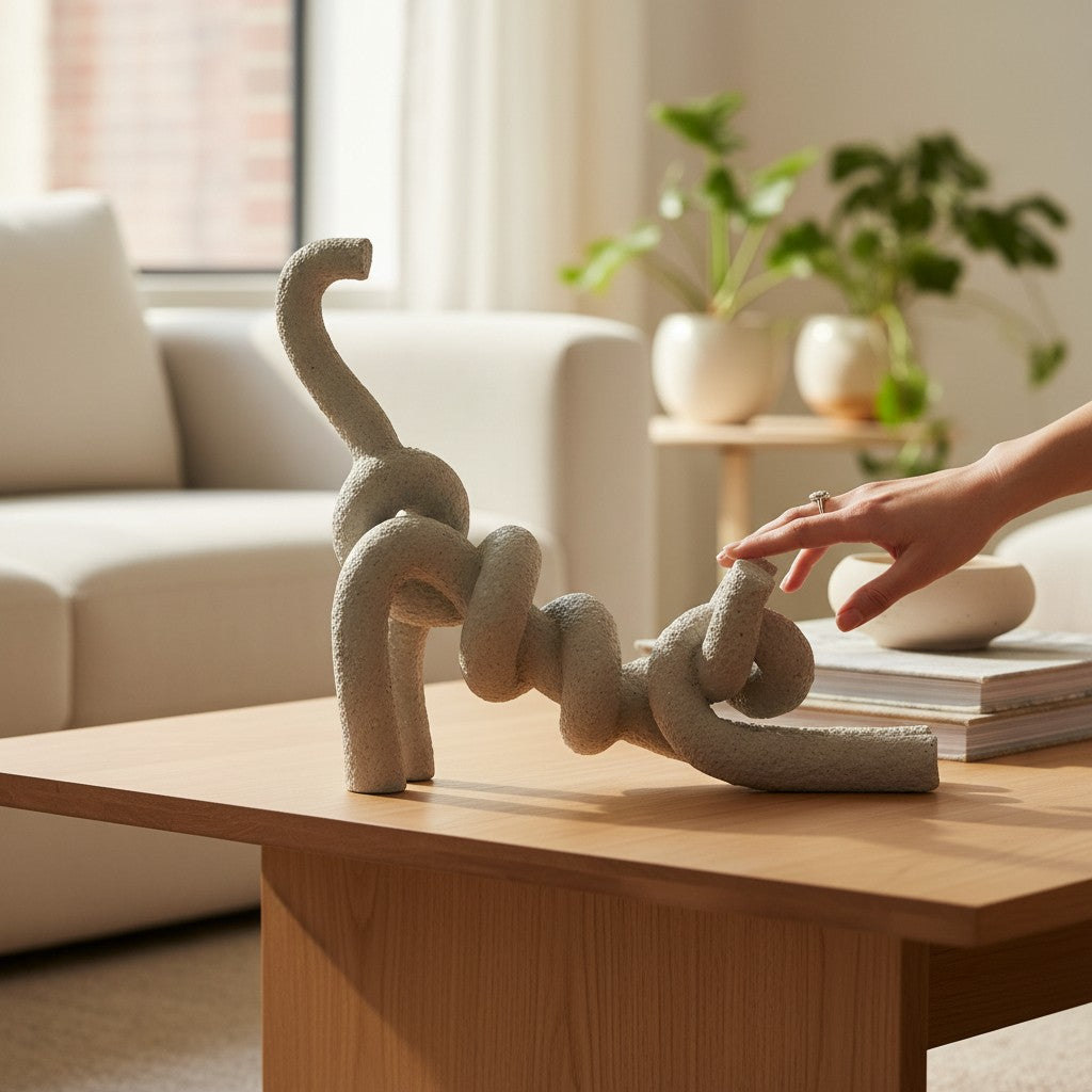 Figura Decorativa Arian Gato Estirándose 66 cm