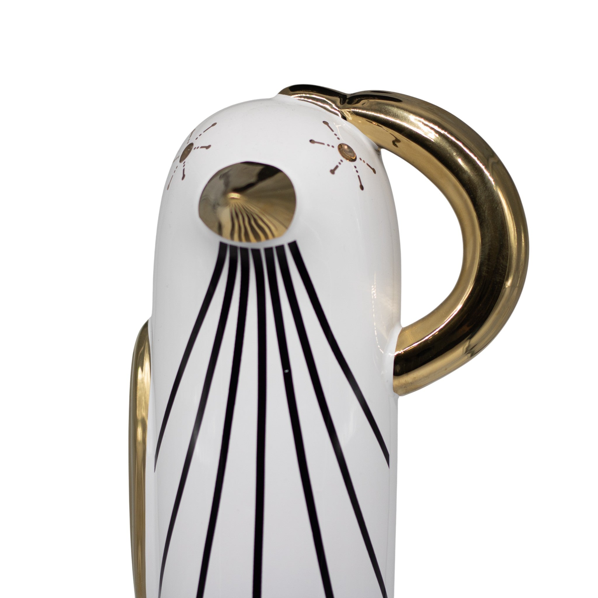 Figura Ladan Ceramica Blanco Dorado