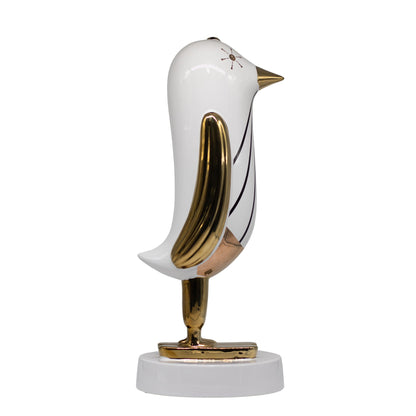 Figura Ladan Ceramica Blanco Dorado