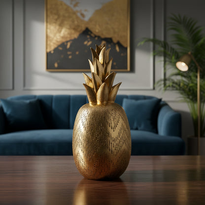 Figura Piña Cerámica Dorado
