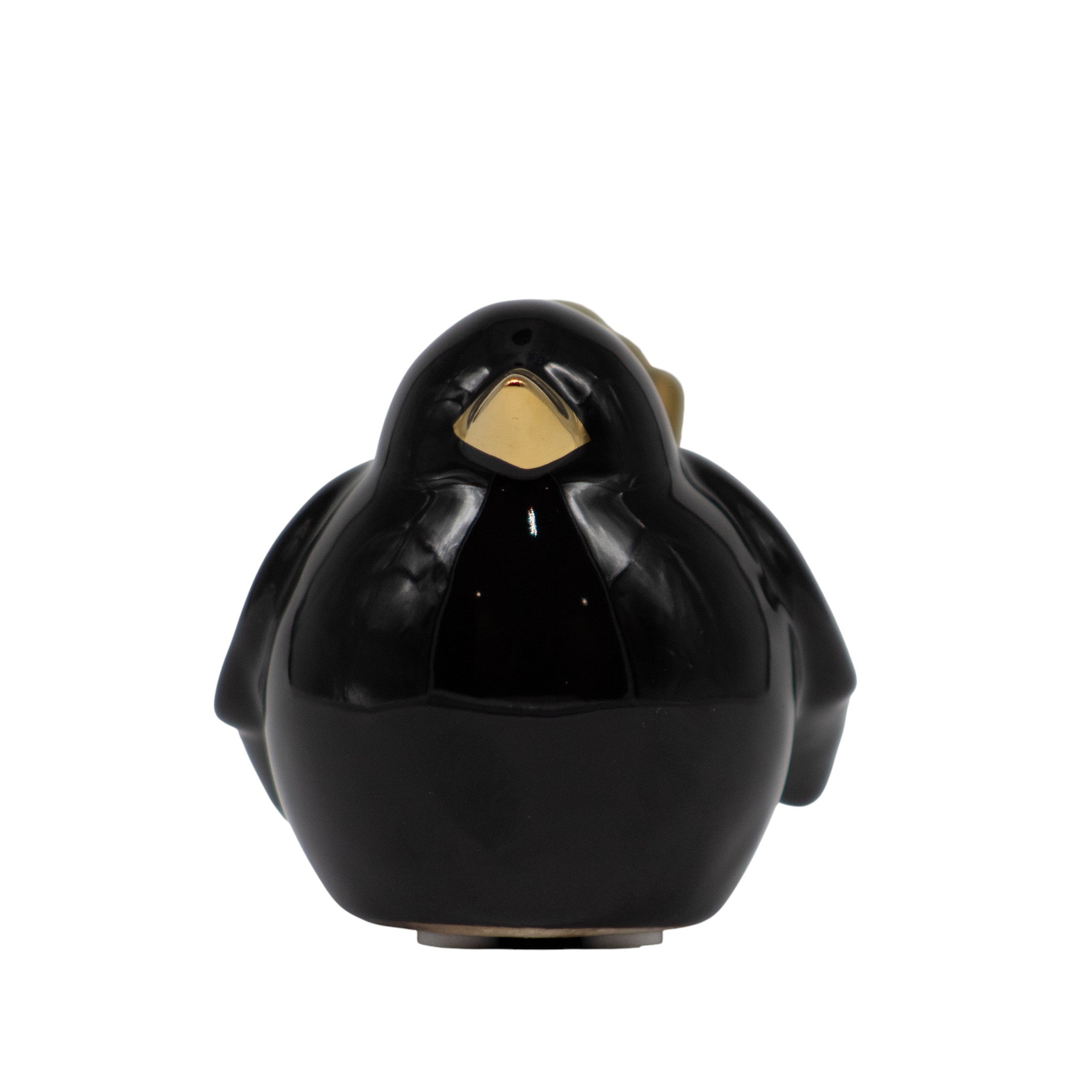 Pajaro Vito Ceramica Negro Dorado