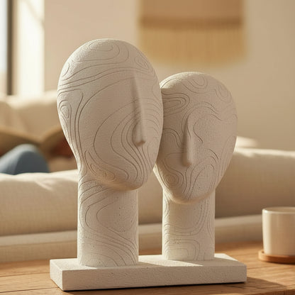2 Cabezas Arash Blancas 28*38*20 cm  Cerámica
