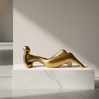 Mujer Acostada Dakika Dorada 30x15x18 cm Cerámica Decorativa