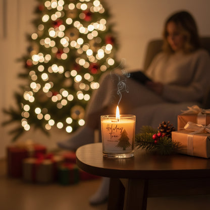 Vela de Soya Tree S â€“ Blanca - Vela Decorativa NavideÃ±a
