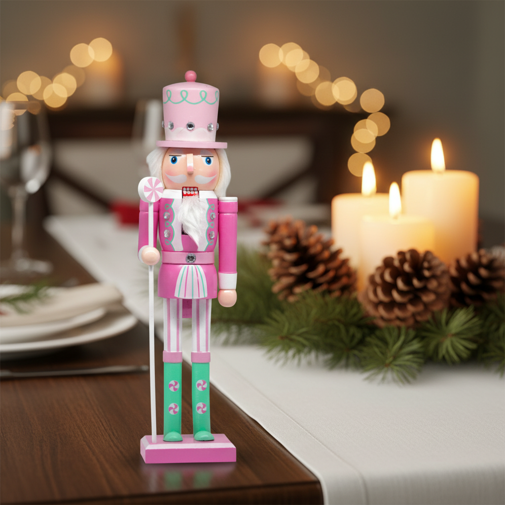 Cascanueces Decorativo Rosa â€“ 38 cm