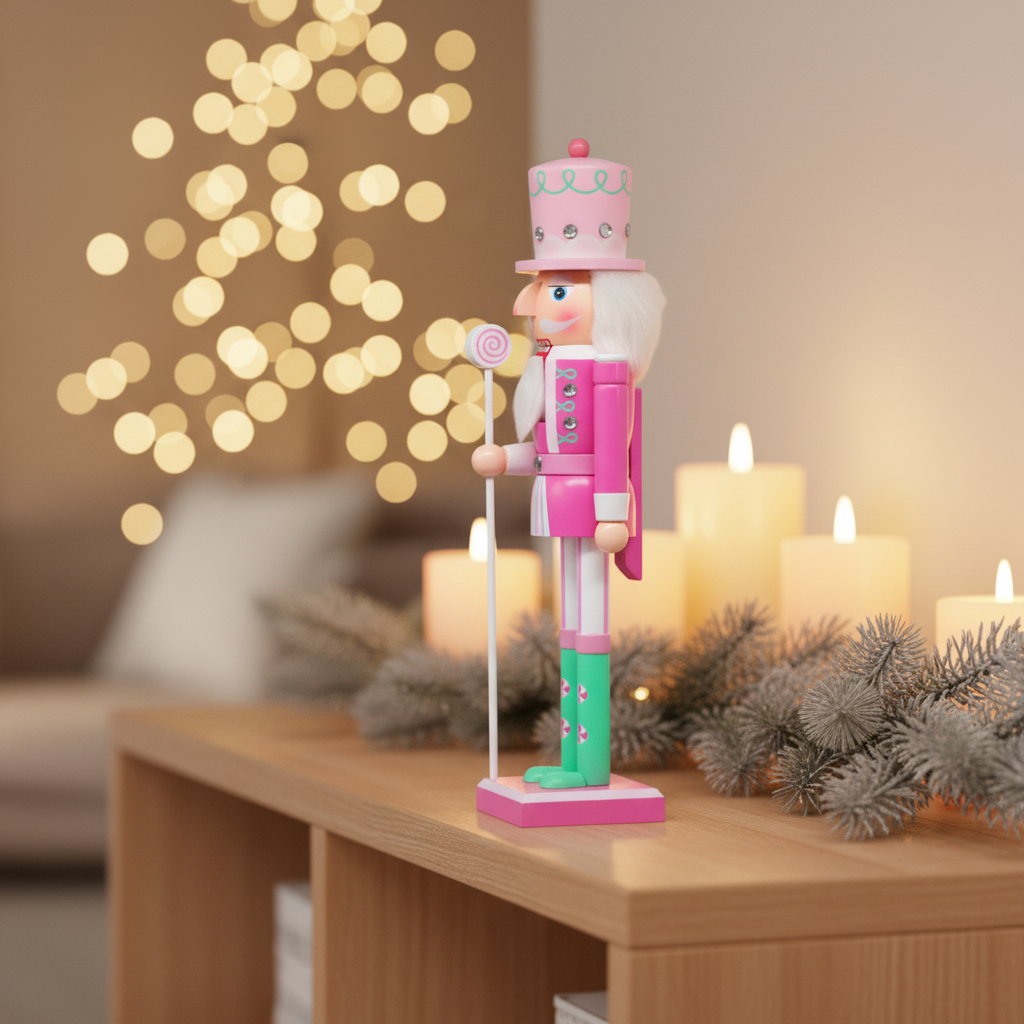 Cascanueces Decorativo Rosa â€“ 38 cm