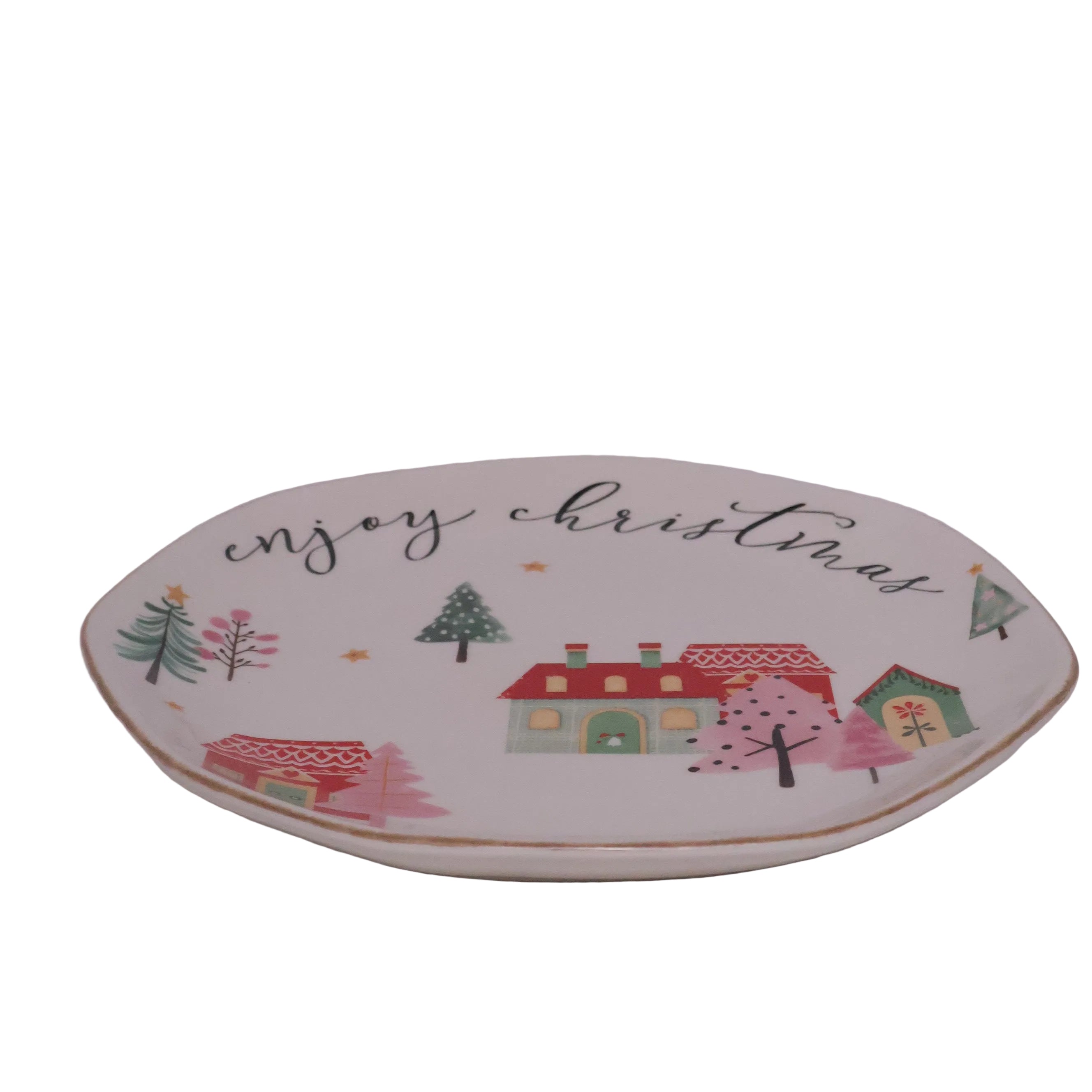 PLATO CASITAS OCTAGONO BLANCO