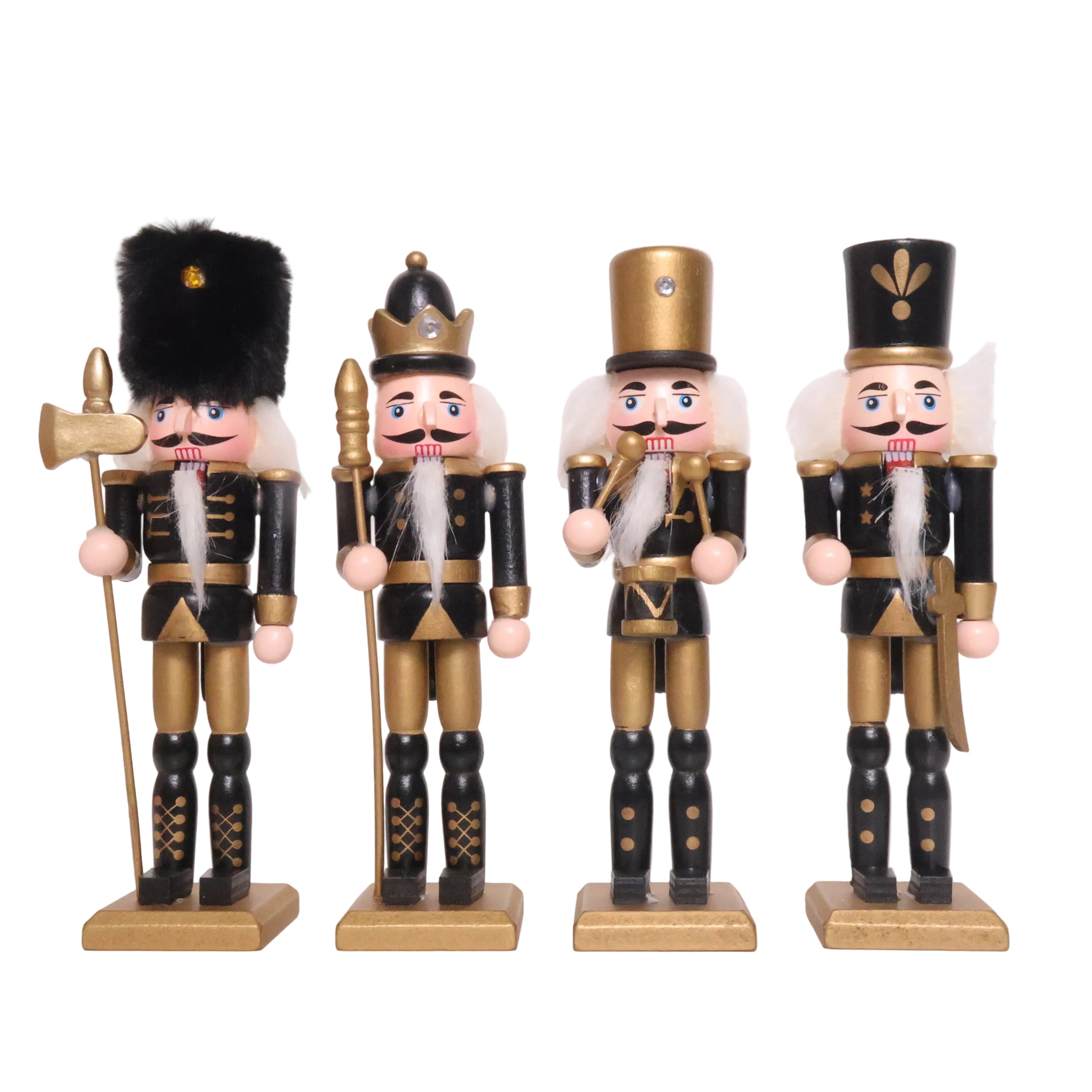 JGO DE 4 CASCANUECES  NEGRO ORO