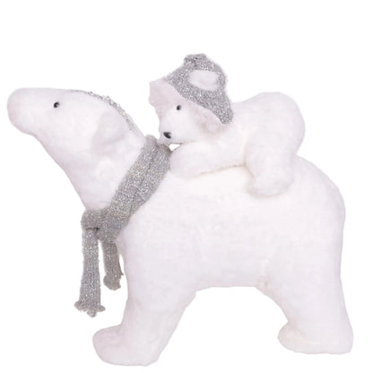 Oso Con Bebe Espalda Blanco