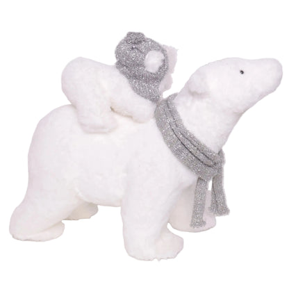 Oso Con Bebe Espalda Blanco