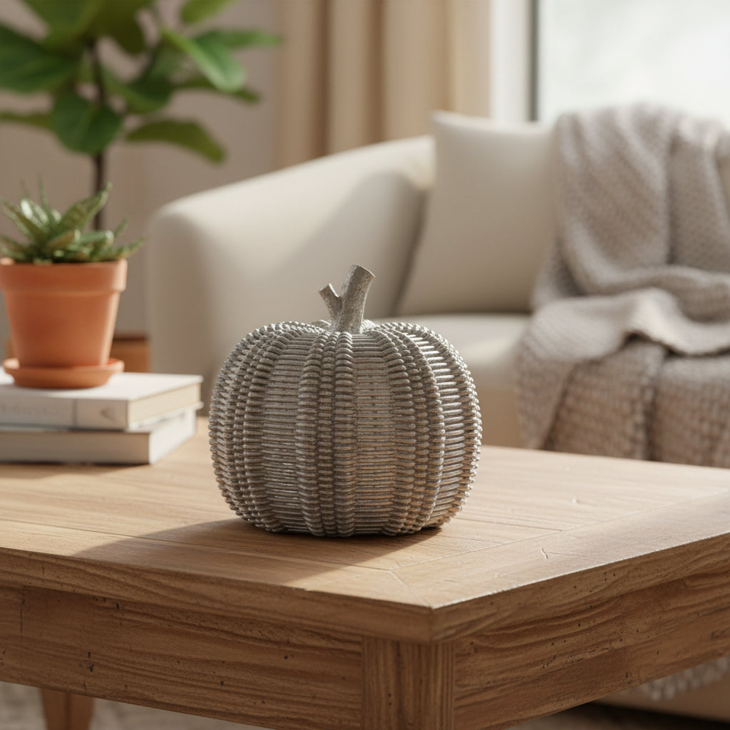 CALABAZA TEJIDA BAJA PLATA-ORO