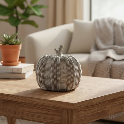 CALABAZA TEJIDA BAJA PLATA-ORO