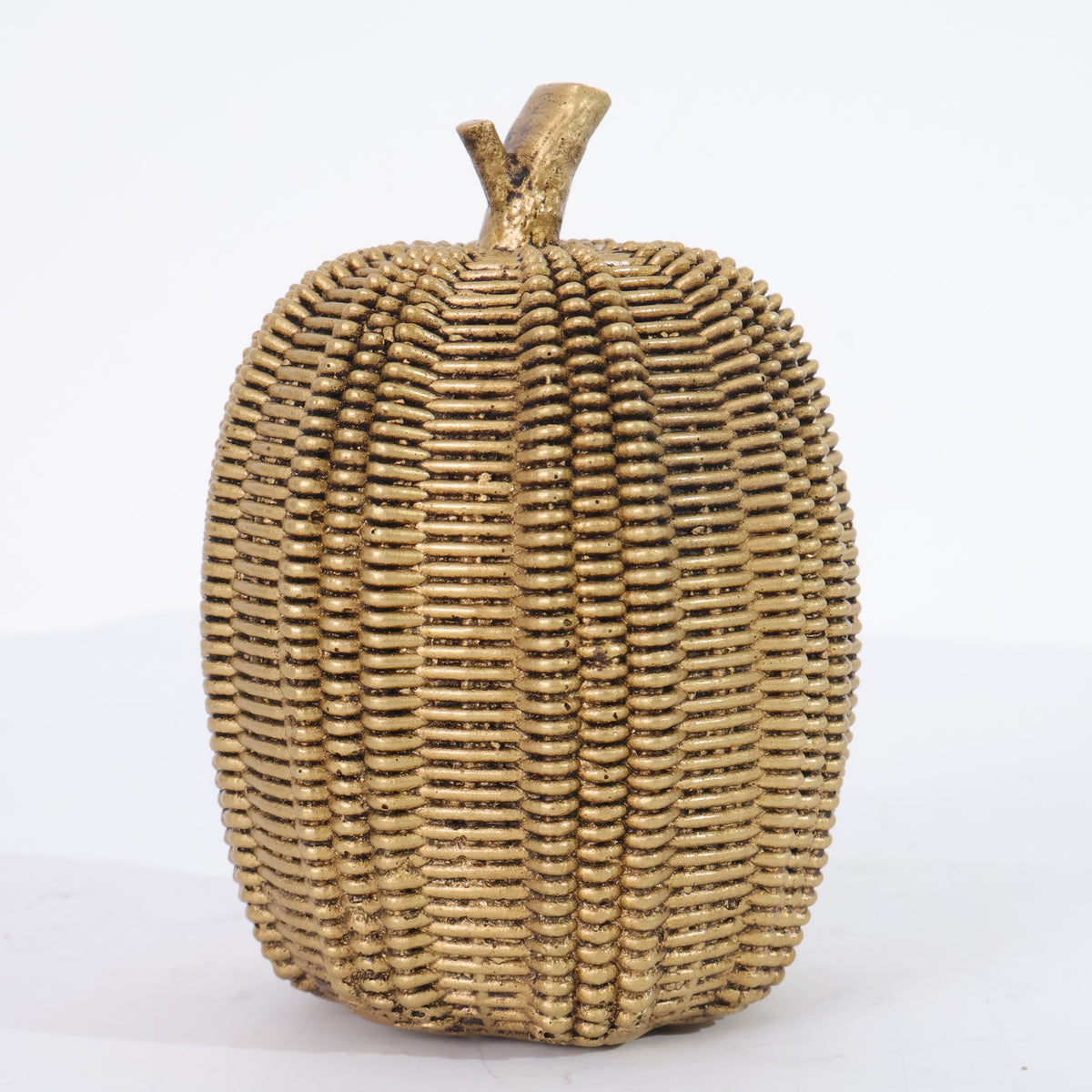 CALABAZA TEJIDA ALTA PLATA-ORO
