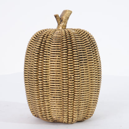 CALABAZA TEJIDA ALTA PLATA-ORO