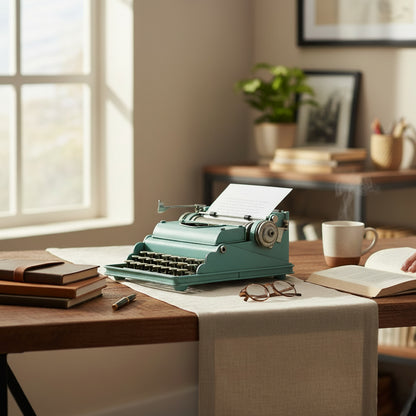 MÃ¡quina de Escribir Decorativa Azul â€“ 17 cm