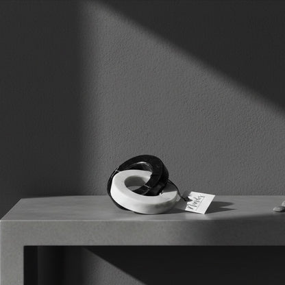 Aros S Negro Con Blanco Marmol