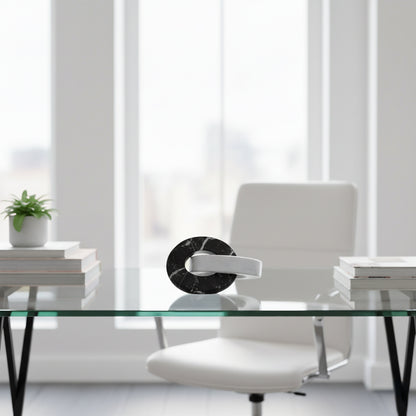 Aros S Negro Con Blanco Marmol
