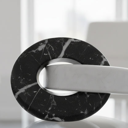 Aros S Negro Con Blanco Marmol