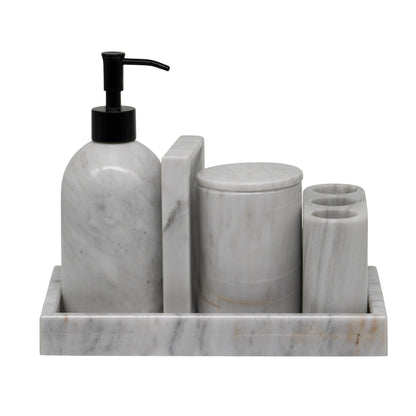 Set de BaÃ±o 5 Piezas de MÃ¡rmol Blanco