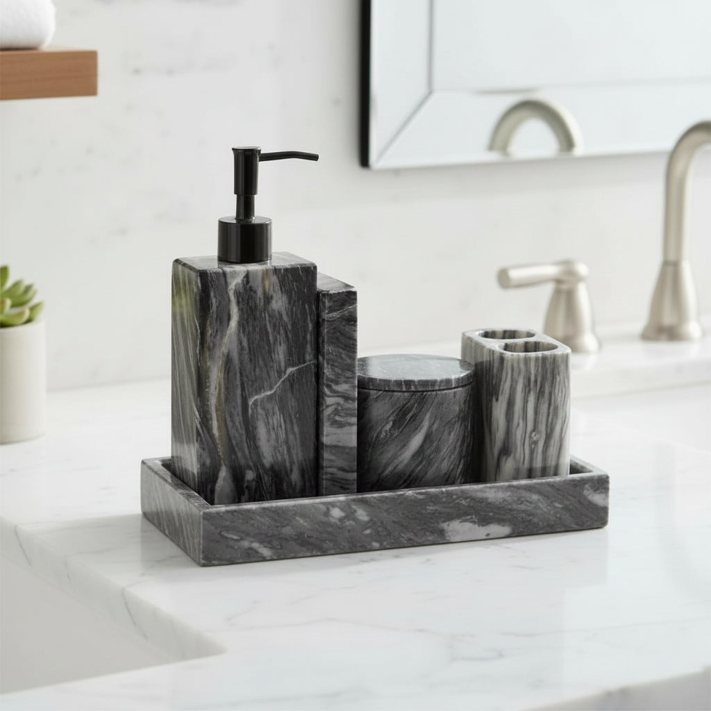 Set de BaÃ±o 5 Piezas de MÃ¡rmol Negro