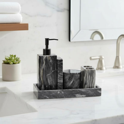 Set de BaÃ±o 5 Piezas de MÃ¡rmol Negro