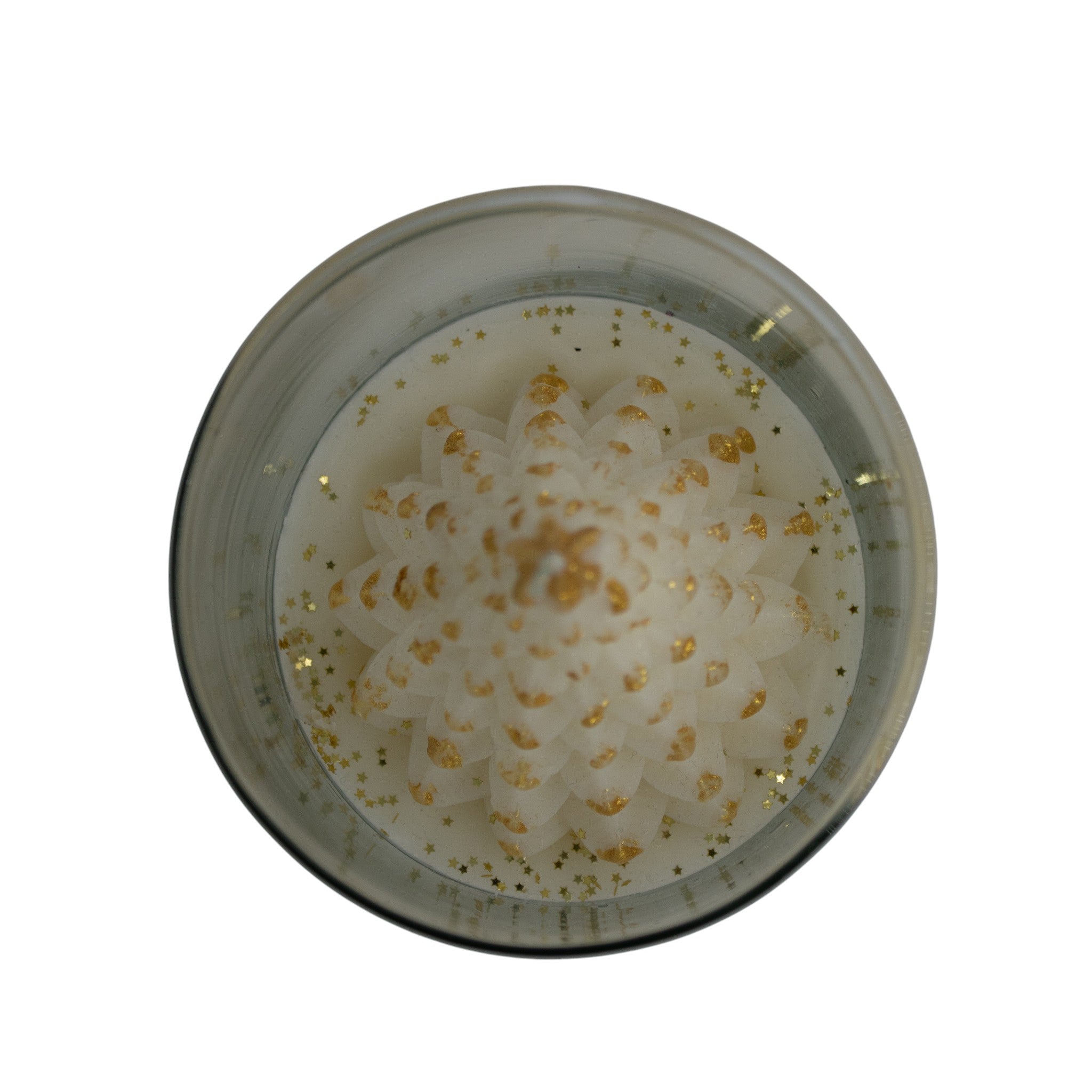 Botijo con Pino Dorado â€“ Vela Decorativa de Soya | 14 cm