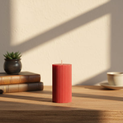 Cilindro de Cera S Rojo â€“ Vela Decorativa NavideÃ±a