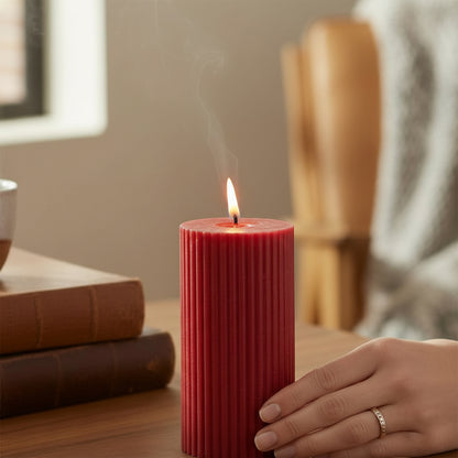 Cilindro de Cera S Rojo â€“ Vela Decorativa NavideÃ±a