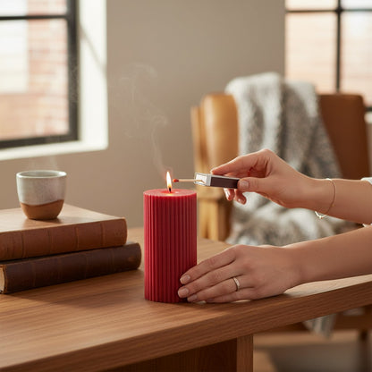 Cilindro de Cera S Rojo â€“ Vela Decorativa NavideÃ±a